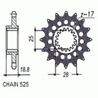 Комплект цепи и звезд для BMW F 800 R 09-18 ZVMX