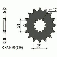 Комплект цепи и звезд для Kawasaki ZZR 1100 (ZX1100) 93-97 ZVMX