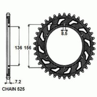 Комплект цепи и звезд для Suzuki DR 650 96-16 ZVMX