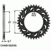 Комплект цепи и звезд для Suzuki GSF 650 SA Bandit 05-06 ZVMX